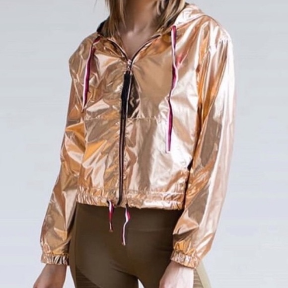 (Sold) Ashley by 26 Rose Gold Cropped Windbreaker - Picture 2 of 8